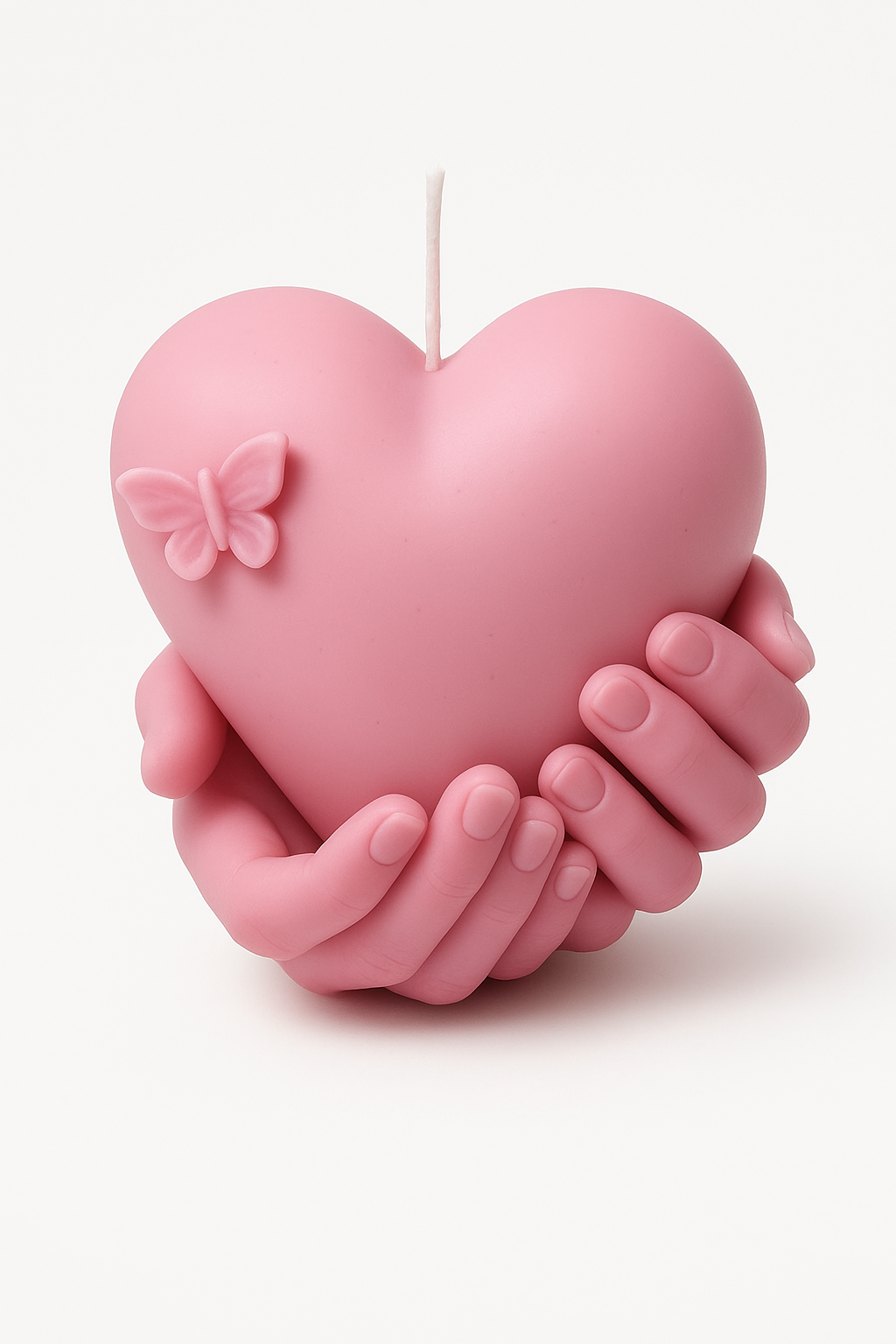 Vela corazón con mariposa